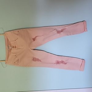 Refuge Womens Jeans Size 0 Diatressed Skinny Jeans Light Pink